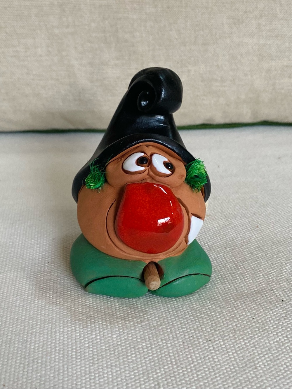 Witch of Happiness Ceramic Folk Art Figurine Handcrafted Mondoñedo Galicia